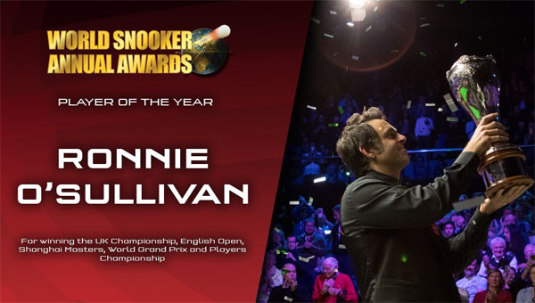 Игрок года по версии World Snooker: Ронни О'Салливан